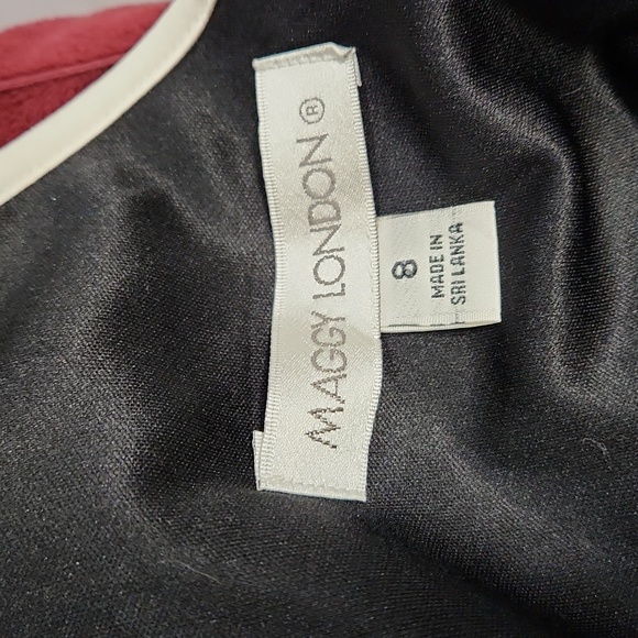 Practically New! Scuba Black Sheath Dress with White Trim - Picture 4 of 5